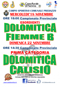 Partite 3^settimana di novembre