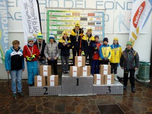 podio U14 TEAM combinata nordica