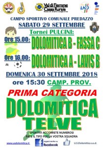 Partite 29-30 settembre 2018