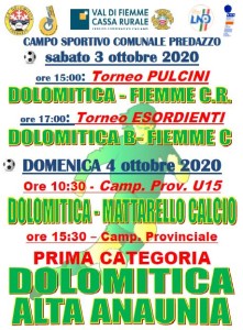 Partite 3-4.10.20