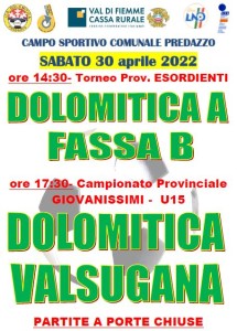 Calcio 30 aprile 2022